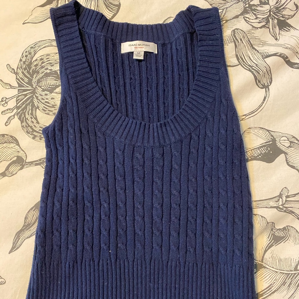 Isaac Mizrahi Blue Tank Top Sweater